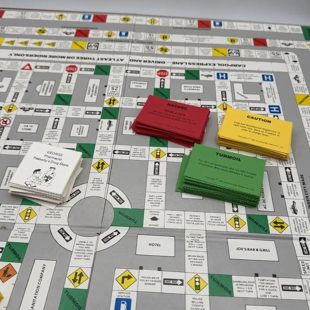Rush Hour Board Game (1981, Everyday Game Co.) Commuting Will Never Be The Same